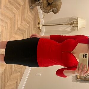Cache Red and Black Blouse